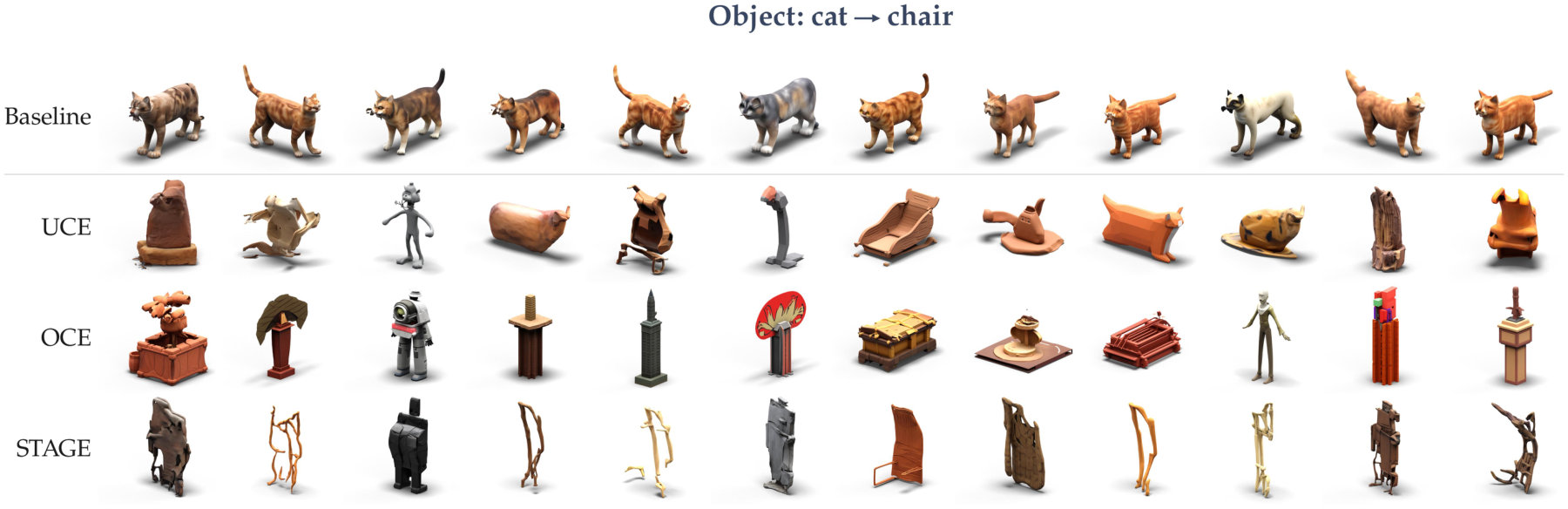 Erasing cat toward chair