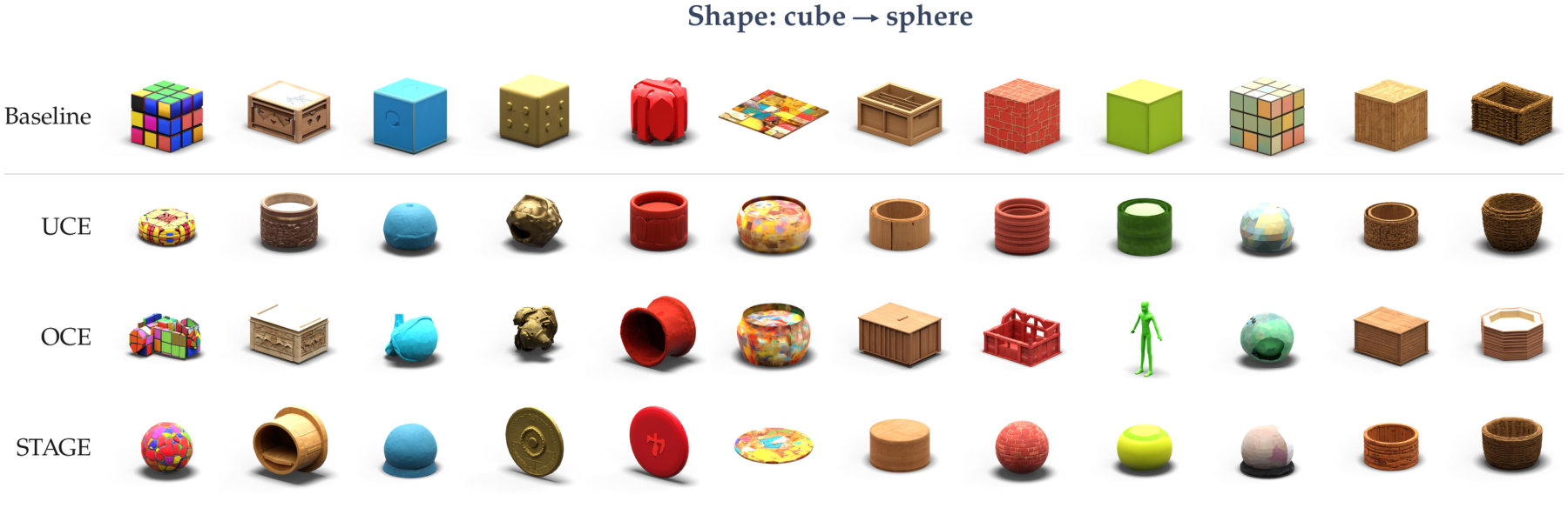 Erasing cube toward sphere